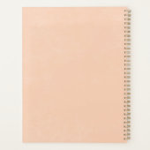 モダン桃ミニマル水色チューリップモノグラム プランナー手帳 (裏面)