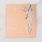モダン桃抽象芸術結婚フローラ座席表 プレイスカード (外部開封)