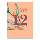 モダン桃結婚植物表 テーブルナンバー (裏面)
