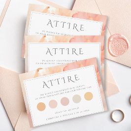 モダン桃結婚花服装規定 エンクロージャーカード