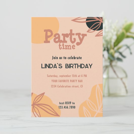 モダン桃 招待状 (スタンド正面)