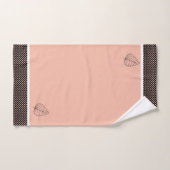 モダン桃・白・黒水玉模様・葉 バスタオルセット (ハンドタオル)