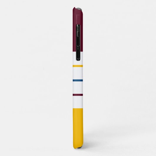 モダン桑と琥珀ストライプのモノグラムの Case-Mate iPhoneケース (裏面/左)