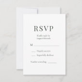 モダン森の緑の結婚式RSVP 出欠カード (正面)