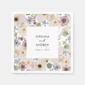 モダン植物フローラ結婚の スタンダードカクテルナプキン (正面)