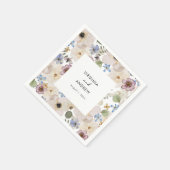 モダン植物フローラ結婚の スタンダードカクテルナプキン (角)