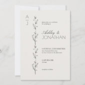 モダン植物分結婚除器 招待状 (正面)