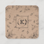 モダン植物工芸紙名刺 スクエア名刺 (正面)