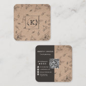 モダン植物工芸紙名刺 スクエア名刺 (正面/裏面)