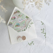 モダン植物幾何学結婚の | フロスト アクリル招待状