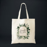 モダン植物性の緑の葉チームブライド トートバッグ<br><div class="desc">植物モダンの緑の葉の花嫁のギフトトートバッグ</div>