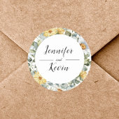 モダン植物性の緑の野結婚花 ラウンドシール