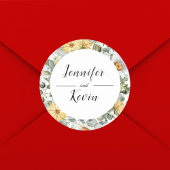 モダン植物性の緑の野結婚花 ラウンドシール