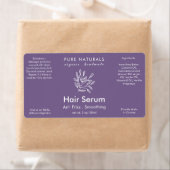 モダン植物性シンプル紫無地の製品ラベル ラベル (インサイチュ)