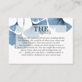 モダン植物性水彩青い銀杏結婚の エンクロージャーカード (正面)