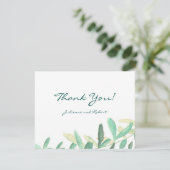 モダン植物樹結婚林サンキューカード サンキューカード (スタンド正面)