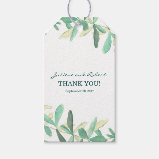 モダン植物樹結婚生感謝 ギフトタグ (正面)