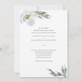 モダン植物水彩花結婚の花 招待状 (正面)