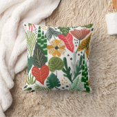 モダン植物茎葉花の模様 クッション (ブランケット)