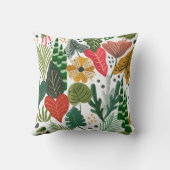 モダン植物茎葉花の模様 クッション (裏面)