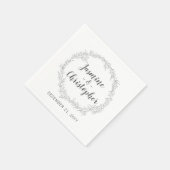 モダン植物葉リース結婚の提供 スタンダードカクテルナプキン (角)