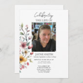 モダン植物葬儀追悼会 招待状 (正面/裏面)