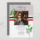 モダン植物葬儀追悼会 招待状 (正面/裏面)