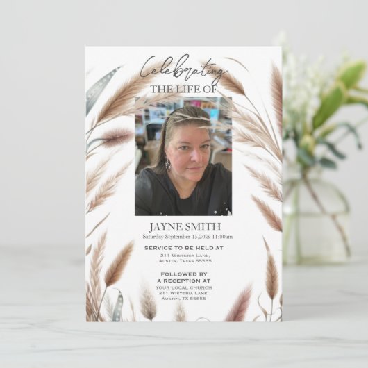 モダン植物葬儀追悼会 招待状 (スタンド正面)