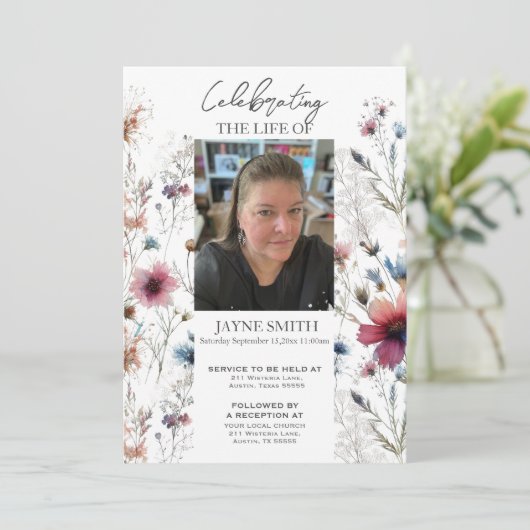 モダン植物葬儀追悼会 招待状 (スタンド正面)