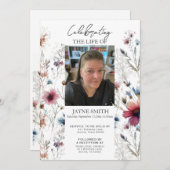 モダン植物葬儀追悼会 招待状 (正面/裏面)