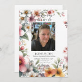 モダン植物葬儀追悼会 招待状 (正面/裏面)