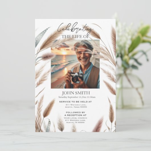 モダン植物葬儀追悼会 招待状 (スタンド正面)