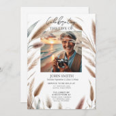 モダン植物葬儀追悼会 招待状 (正面/裏面)