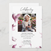 モダン植物葬儀追悼会 招待状 (正面/裏面)