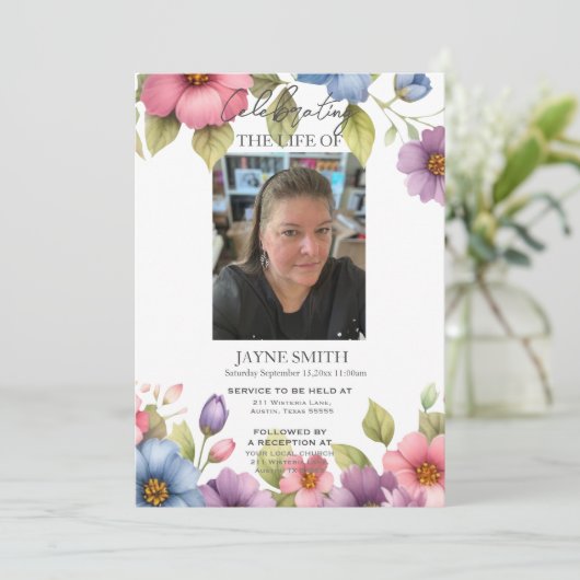 モダン植物葬儀追悼会 招待状 (スタンド正面)