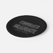 モダン概要タイポグラフィ卒業パーティー ペーパープレート (アングル)