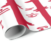 モダン樺の木ツリーギフトラップ/赤 ラッピングペーパー (ロールコーナー)