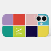 モダン正方形カラーブロックモノグラム Case-Mate iPhoneケース (裏面 (横))