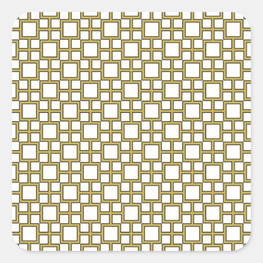 モダン正方形パターン金ゴールド スクエアシール (正面)