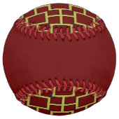 モダン正方形パターン金ゴールド ソフトボール (裏面)