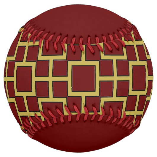 モダン正方形パターン金ゴールド ソフトボール (正面)