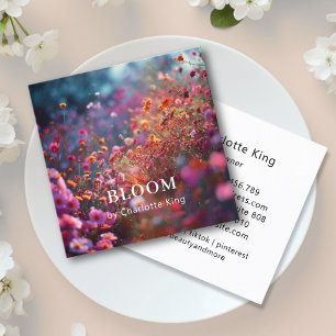 モダン正方形 – 芸術的開花 スクエア名刺
