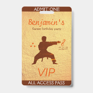 モダン武術アーツアーツ空手バースデーパーティーVIPパス バッジ