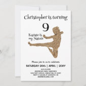 モダン武術アーツカーテ子供の誕生日 招待状 (正面)