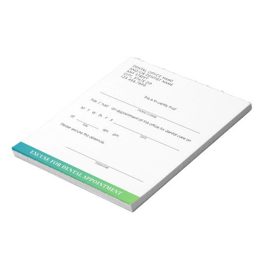 モダン歯科スリップまたは滑ることアポイントメントカスタム ノートパッド (回転)