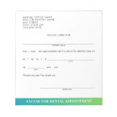 モダン歯科スリップまたは滑ることアポイントメントカスタム ノートパッド (正面)