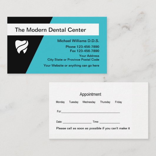 モダン歯科医院デザイン 名刺 (正面/裏面)