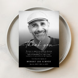 モダン死別悔やみや弔慰葬儀写真 サンキューカード