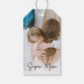 モダン母の写真と母のすごい文字 |お母さんへのプレゼント ギフトタグ (正面)