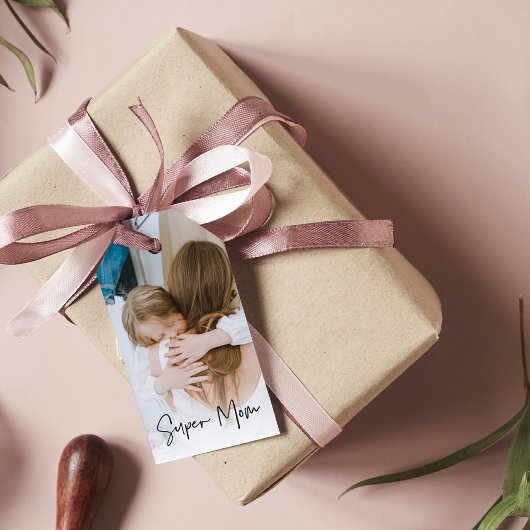 モダン母の写真と母のすごい文字 |お母さんへのプレゼント ギフトタグ